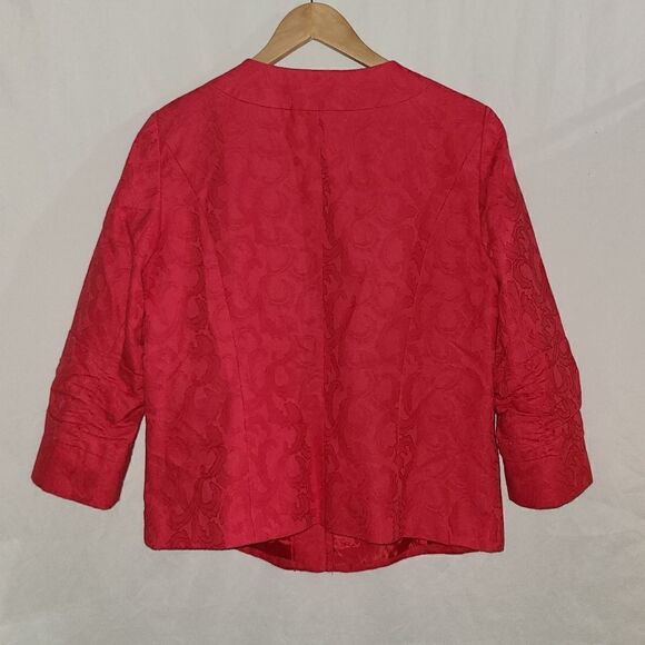 Coldwater Creek Red Blazer Jacket Long Sleeve Size 12 - Picture 5 of 9